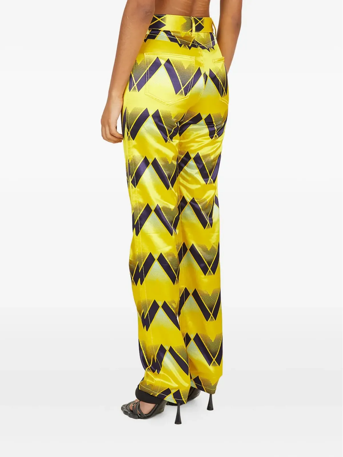 MERYLL ROGGE グラフィックプリント サテンパンツ - Yellow - 画像4