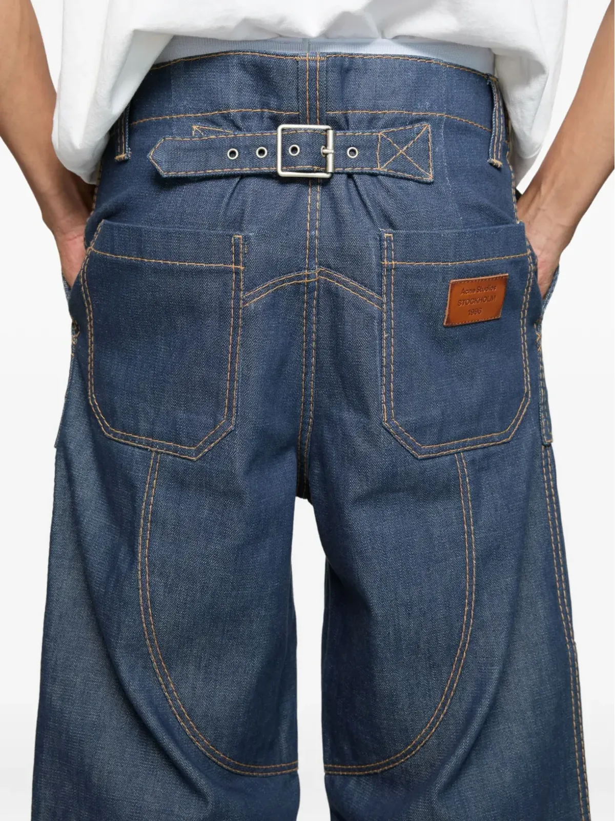 Acne Studios ベルト付きワイドレッグパンツ - 画像5