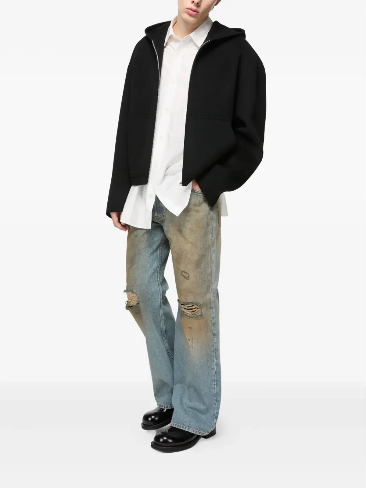 Acne Studios フード付きジップアップセーター - 画像2