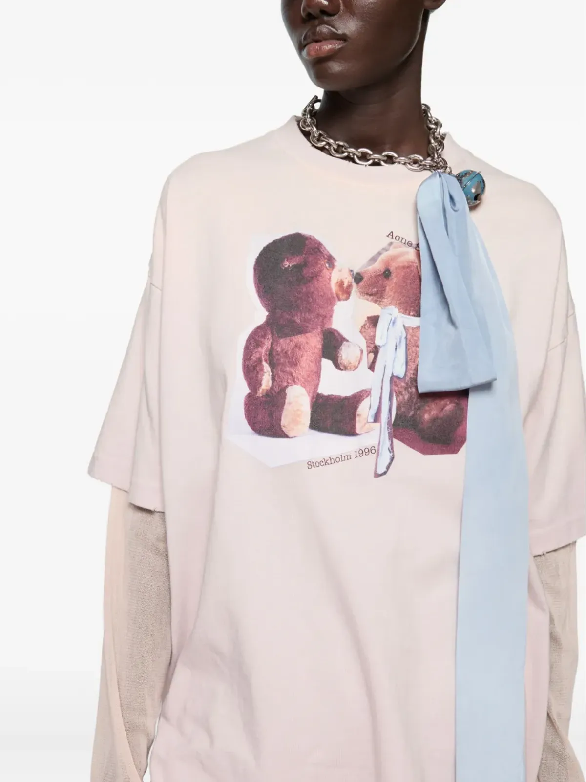 Acne Studios teddy-bear-print T-shirt - Pink - 画像4