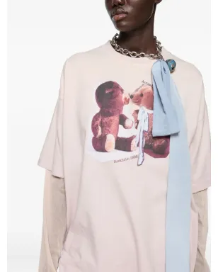 Acne Studios teddy-bear-print T-shirt - Pink - サムネイル4