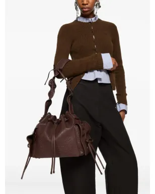 Acne Studios ラッフルドローストリングショルダーバッグ（ブラウン） - サムネイル2