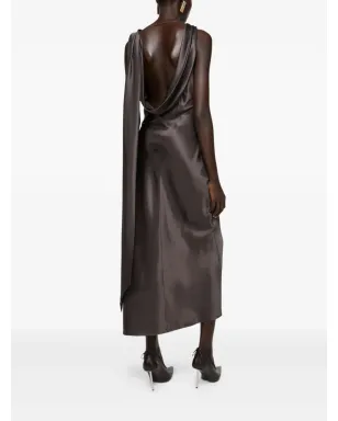 Acne Studios ブラウンのカウルネック ミディドレス - サムネイル4