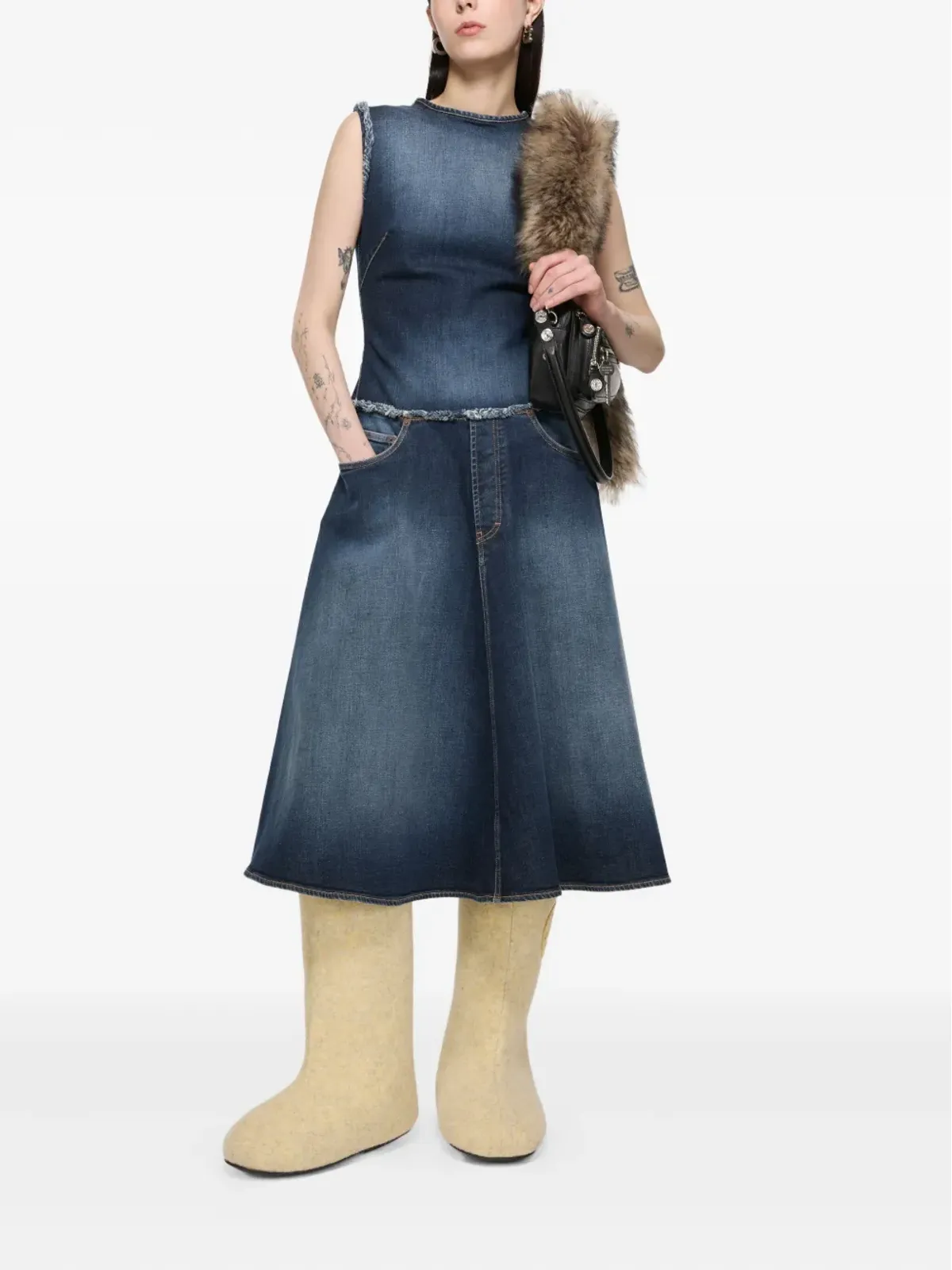 Acne Studios ほつれデニムドレス - 画像2