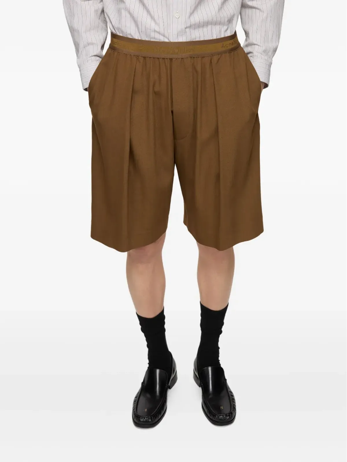 Acne Studios プリーツ入りワイドショートパンツ - 画像4