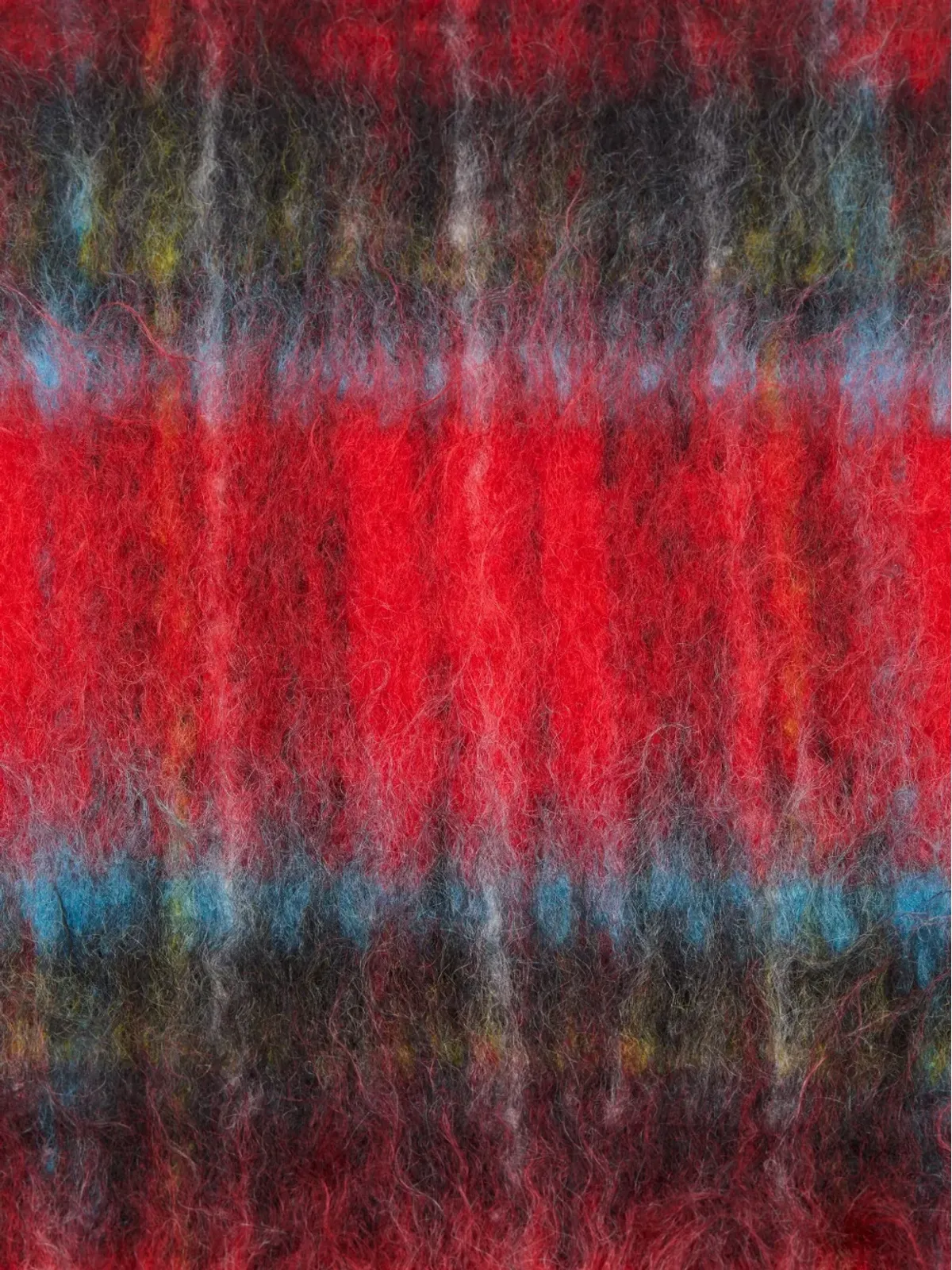 Acne Studios チェック柄フリンジスカーフ - レッド - 画像2