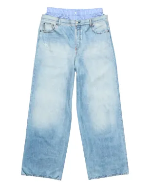 Acne Studios トロンプ・ルイユパンツ - ブルー - サムネイル1