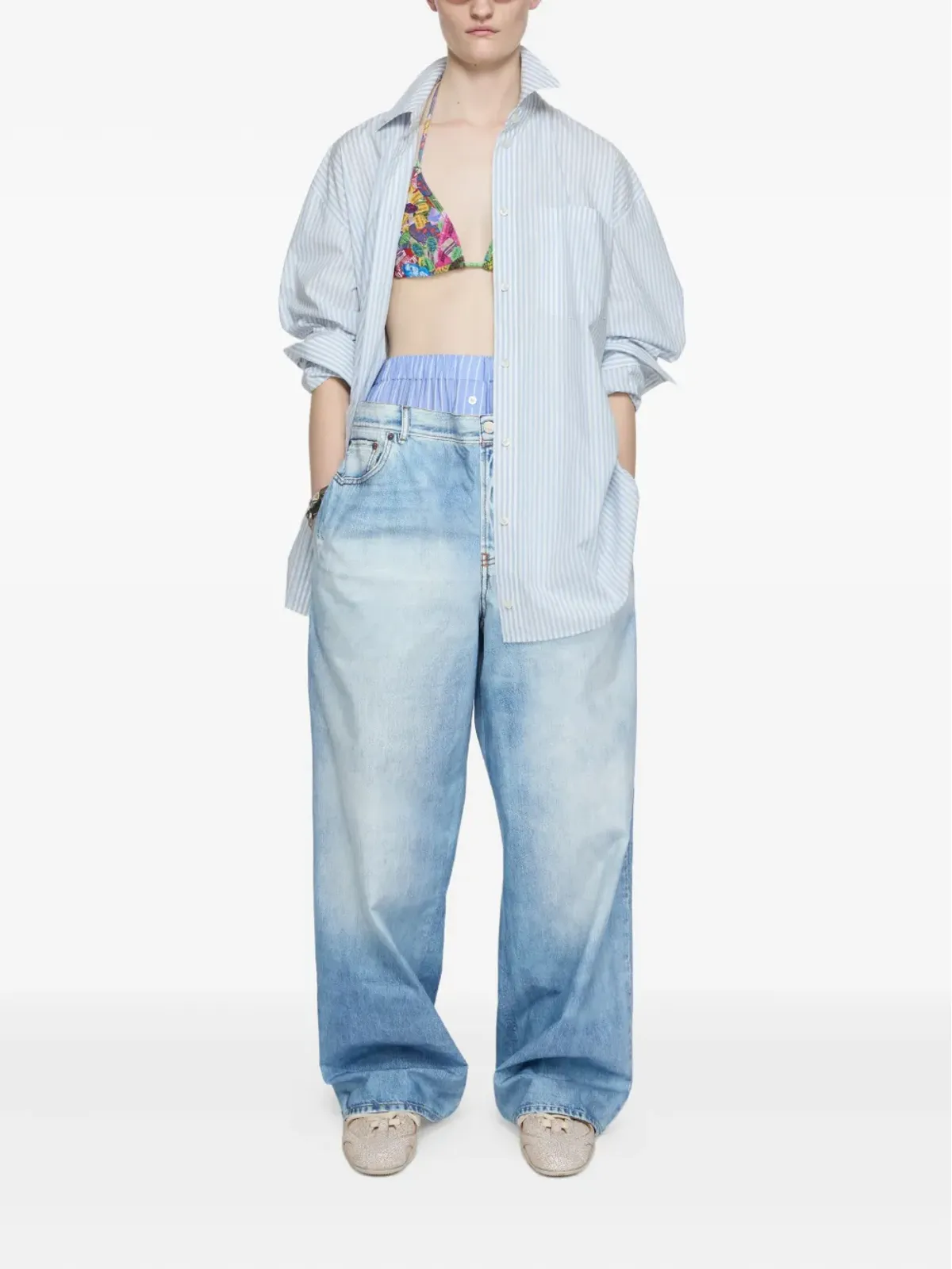 Acne Studios トロンプ・ルイユパンツ - ブルー - 画像2
