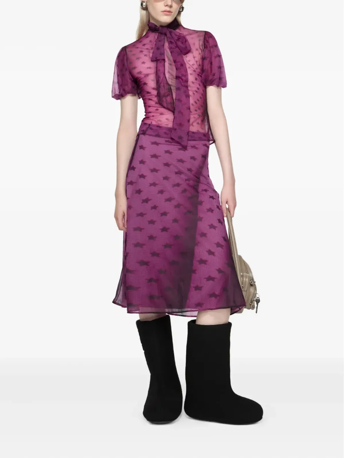 Acne Studios 星柄パフスリーブトップス - 画像2