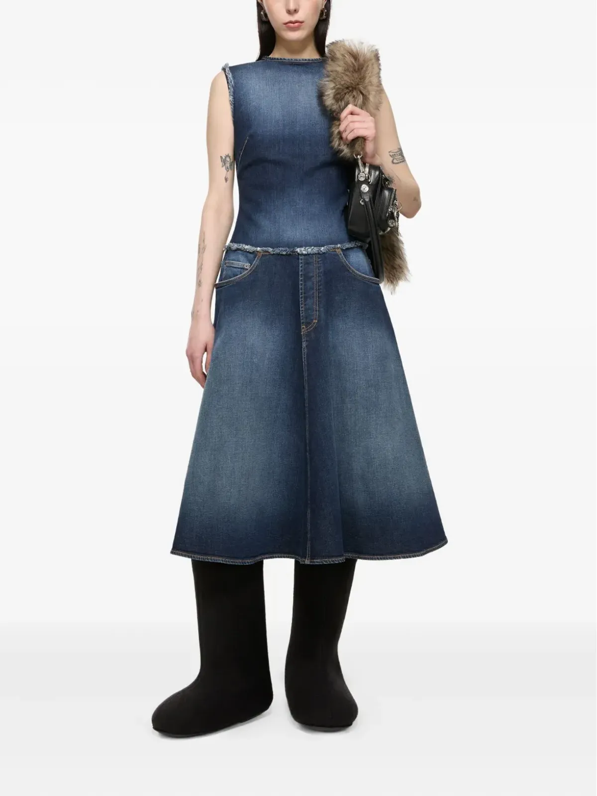 Acne Studios ロゴディテール フェルトブーツ - 画像4