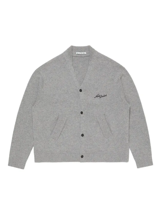 Acne Studios Acne Studios 刺繍ボタン付きカーディガン グレーの商品画像