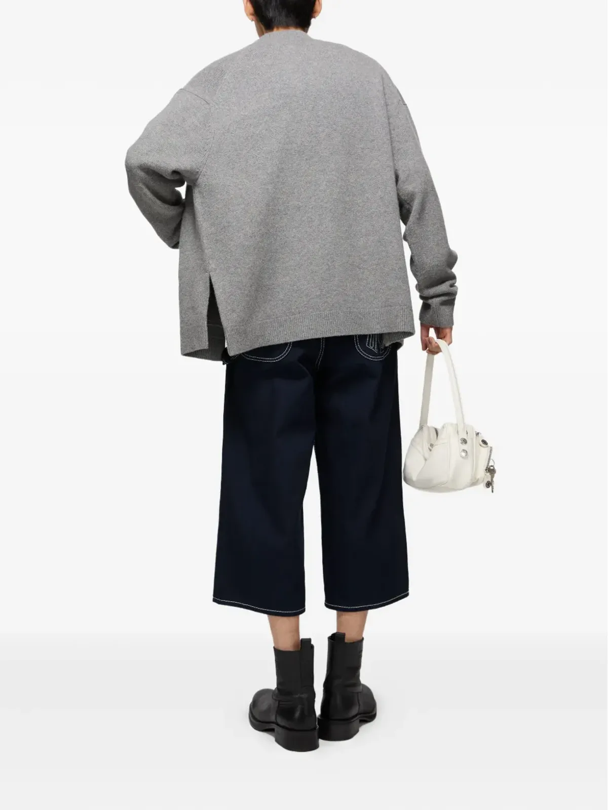 Acne Studios 刺繍ボタン付きカーディガン グレー - 画像3