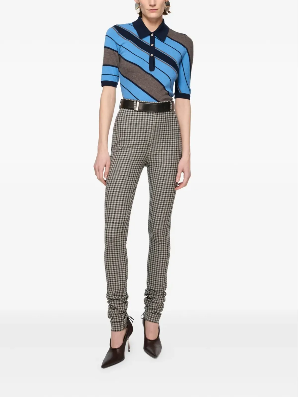 Acne Studios 斜めストライプのポロシャツ - 画像2