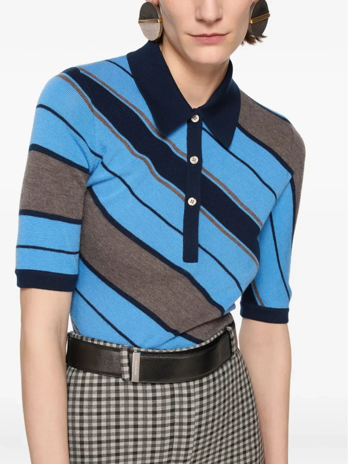 Acne Studios 斜めストライプのポロシャツ - 画像4