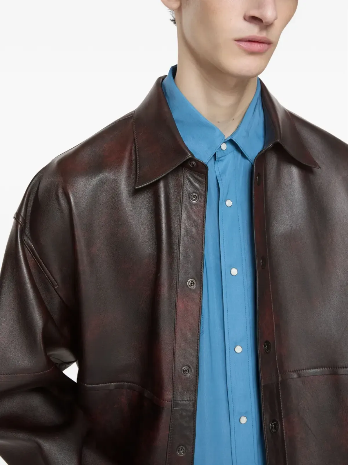 Acne Studios レザーシャツジャケット - 画像4