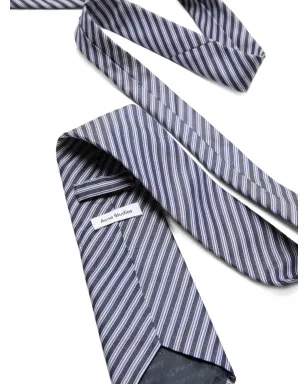Acne Studios ストライプ柄シルクタイ - Grey - サムネイル2