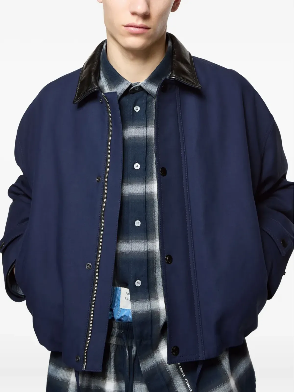 ACNE STUDIOS ネイビー ボンバー ジャケット - 画像4