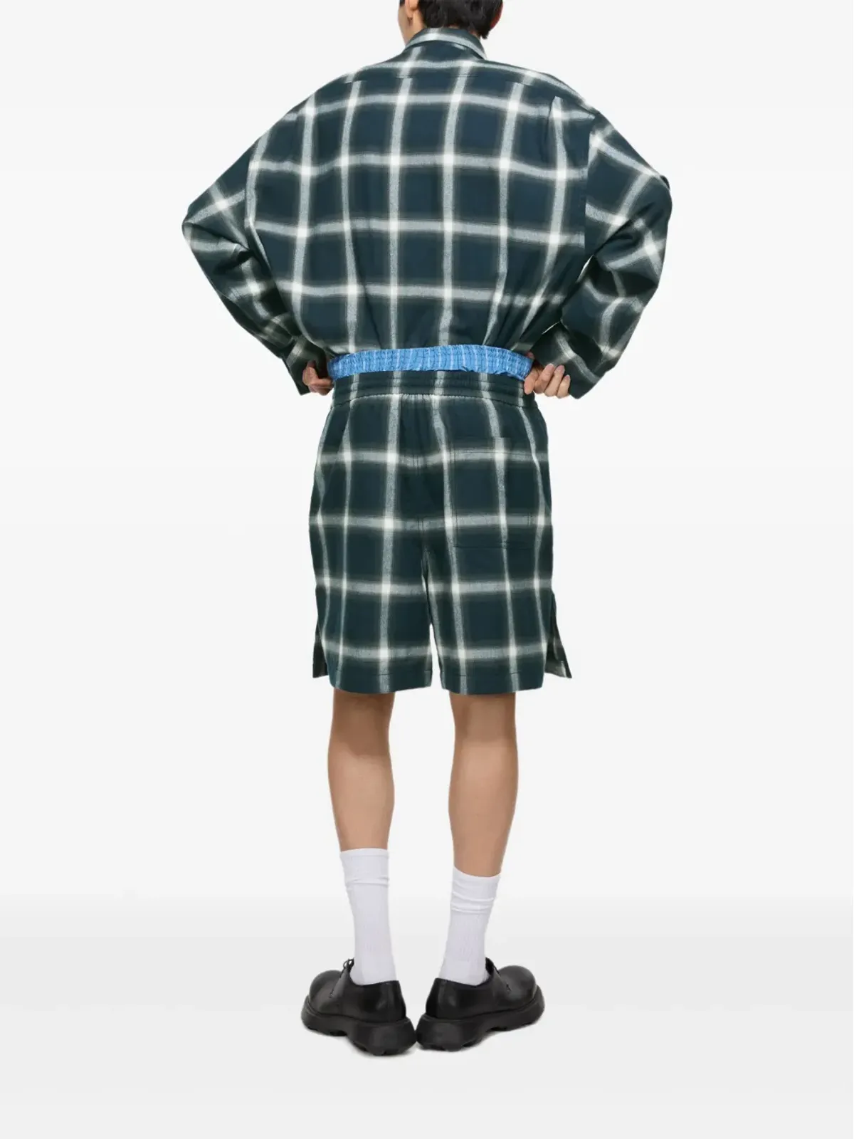 Acne Studios チェック柄エラスティックウェストショーツ - 画像3
