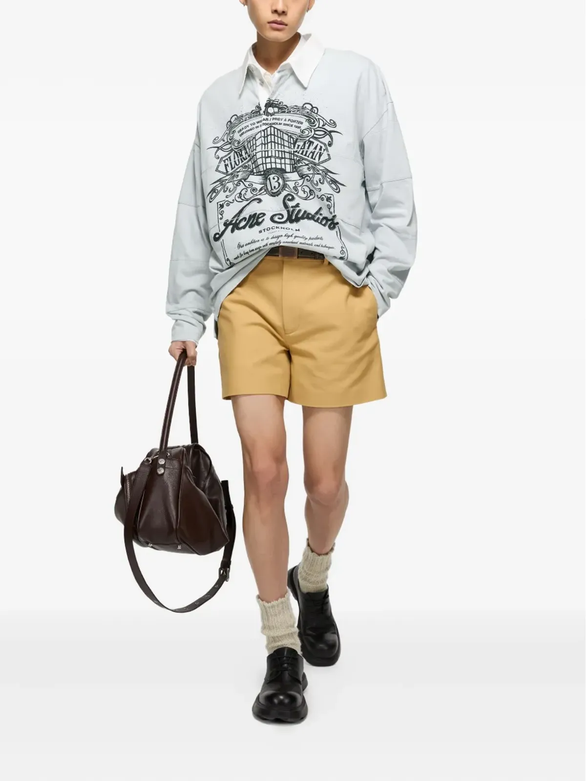 Acne Studios ロゴパッチショーツ - 画像2