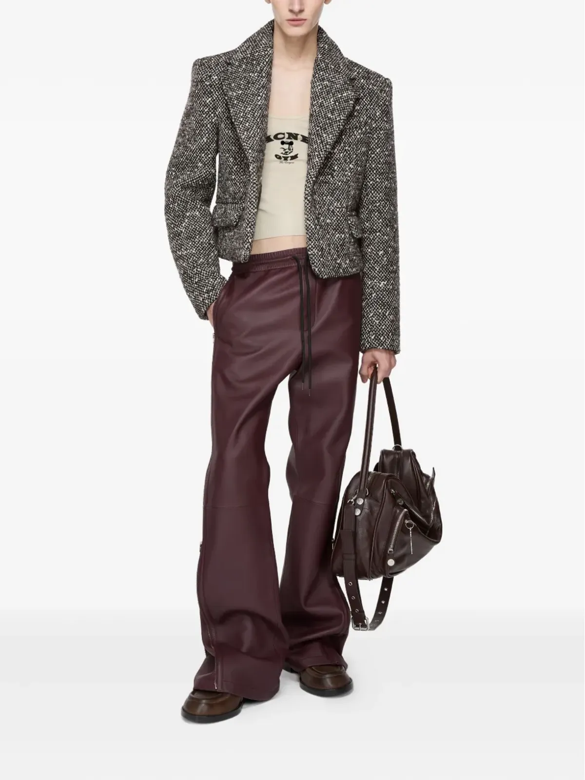 Acne Studios ドローストリングレザーパンツ - 画像2