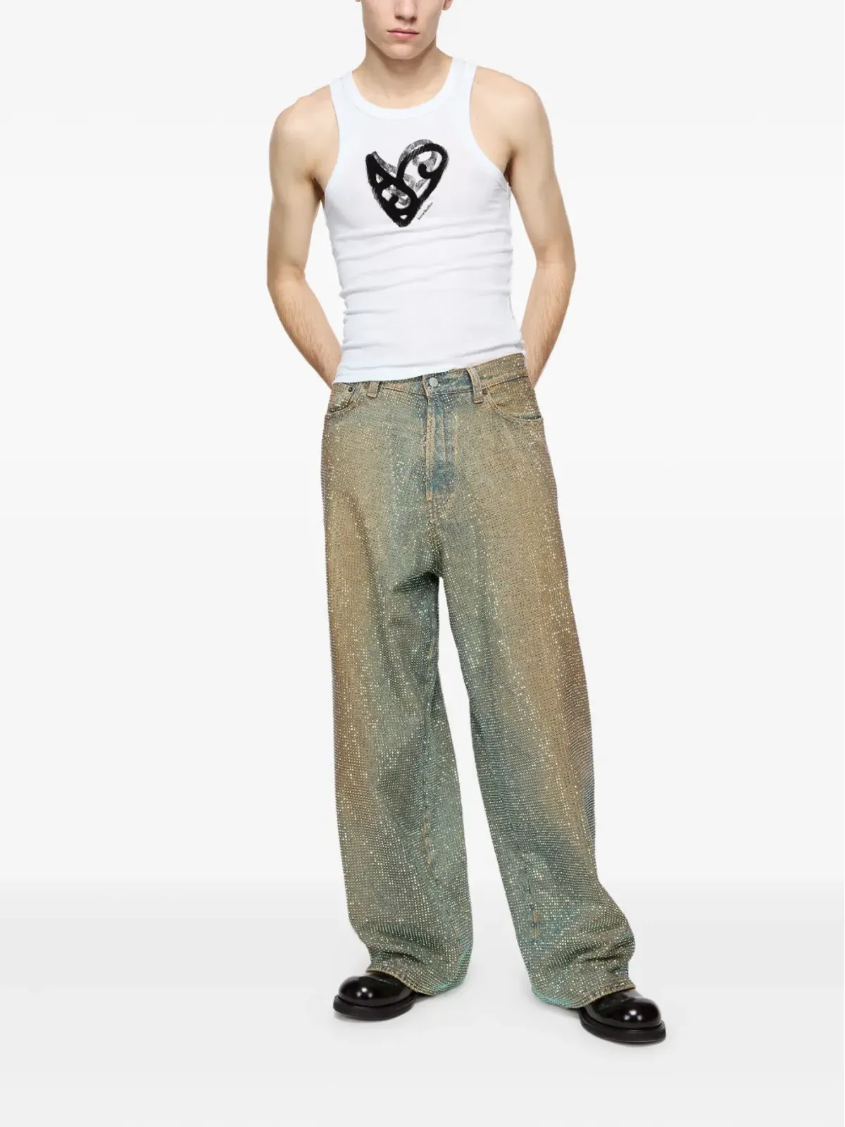 Acne Studios ハートプリントタンクトップ - 画像2