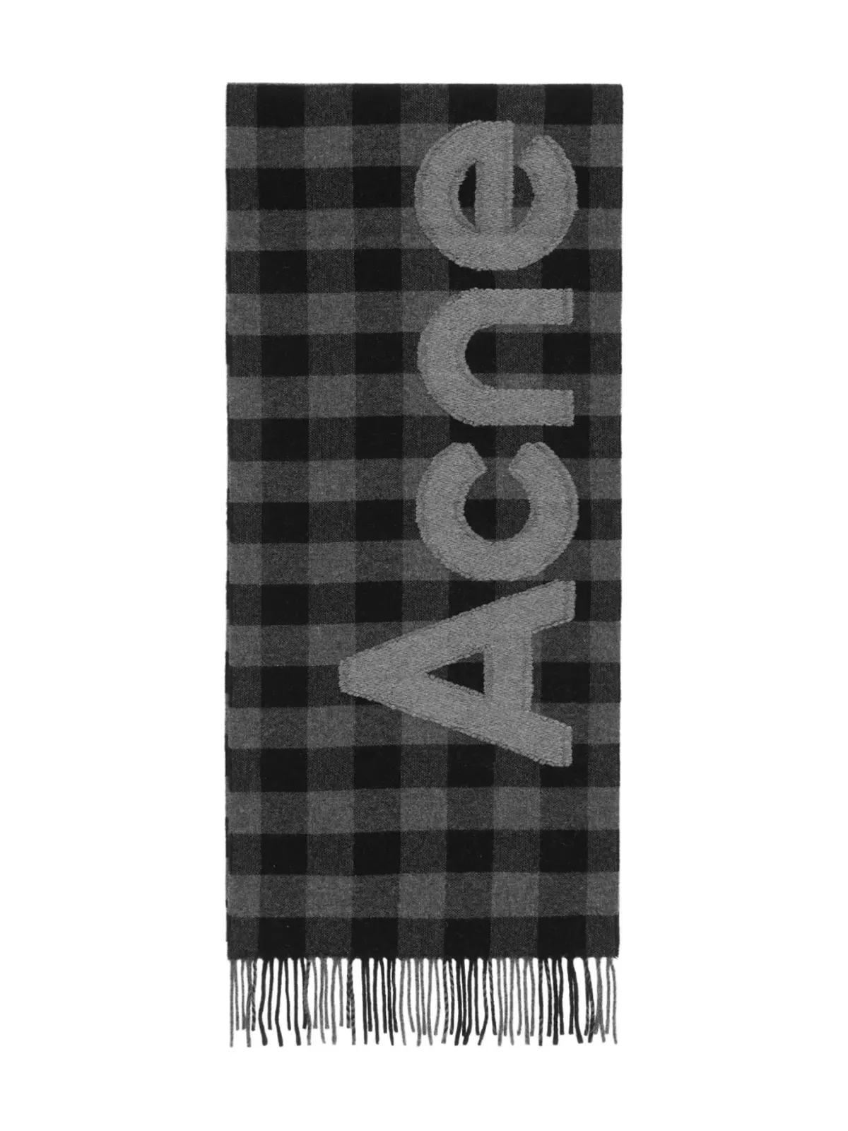Acne Studios ギンガムチェック ロゴ刺繍スカーフ - 画像1