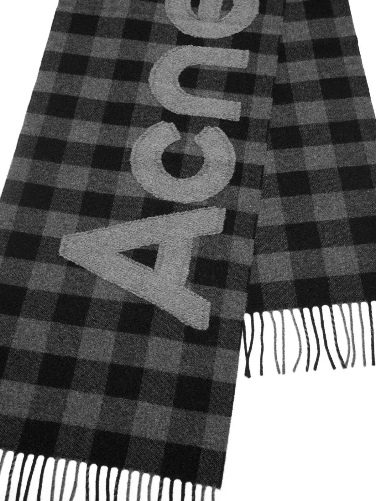 Acne Studios ギンガムチェック ロゴ刺繍スカーフ - 画像2