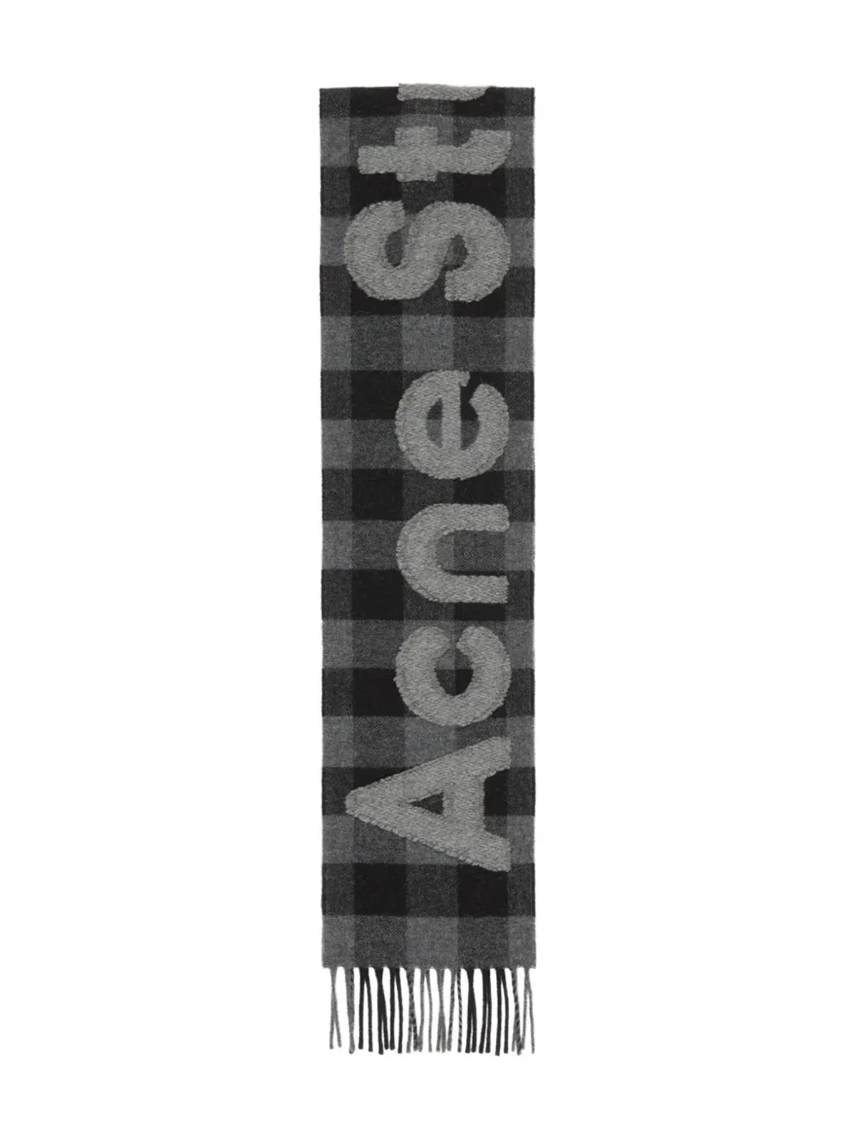 Acne Studios ロゴチェック柄スカーフ - 画像1