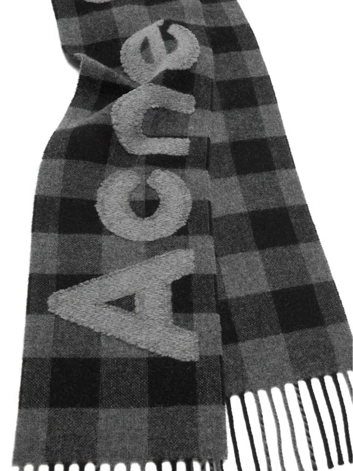 Acne Studios ロゴチェック柄スカーフ - 画像2