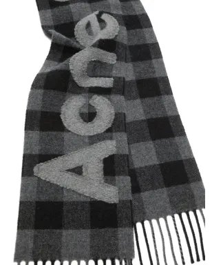 Acne Studios ロゴチェック柄スカーフ - サムネイル2