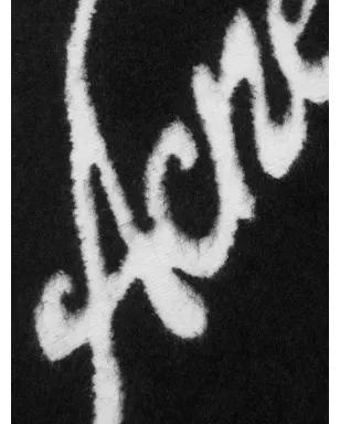 Acne Studios ロゴディテール フリンジスカーフ - Black - サムネイル3