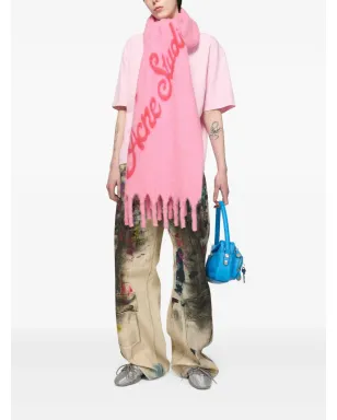 Acne Studios ロゴフリンジスカーフ - サムネイル4