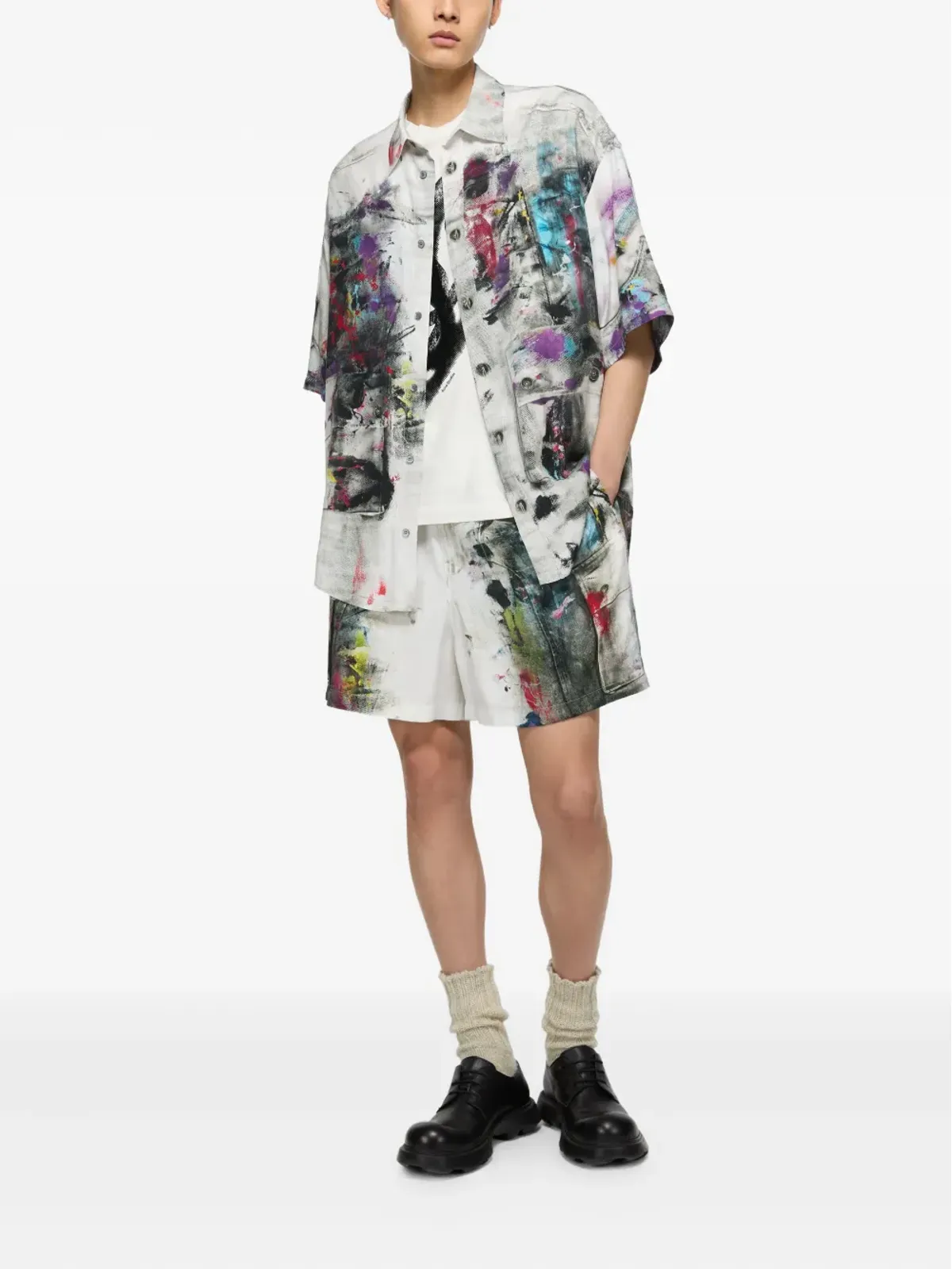Acne Studios ペイントスプラターショーツ - 画像2