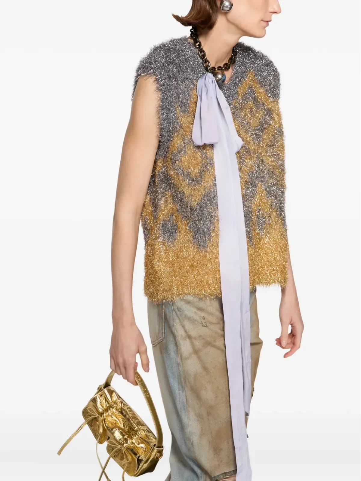 Acne Studios 幾何学模様ベスト - 画像4