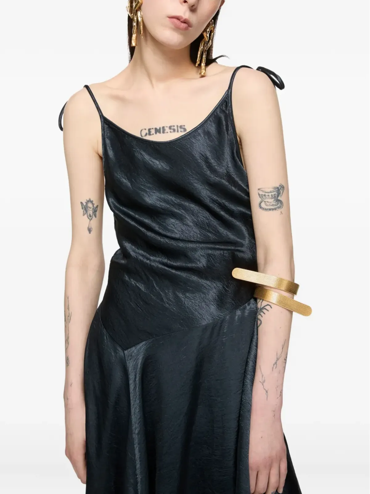 Acne Studios レーストリム アシンメトリック ドレス - 画像4