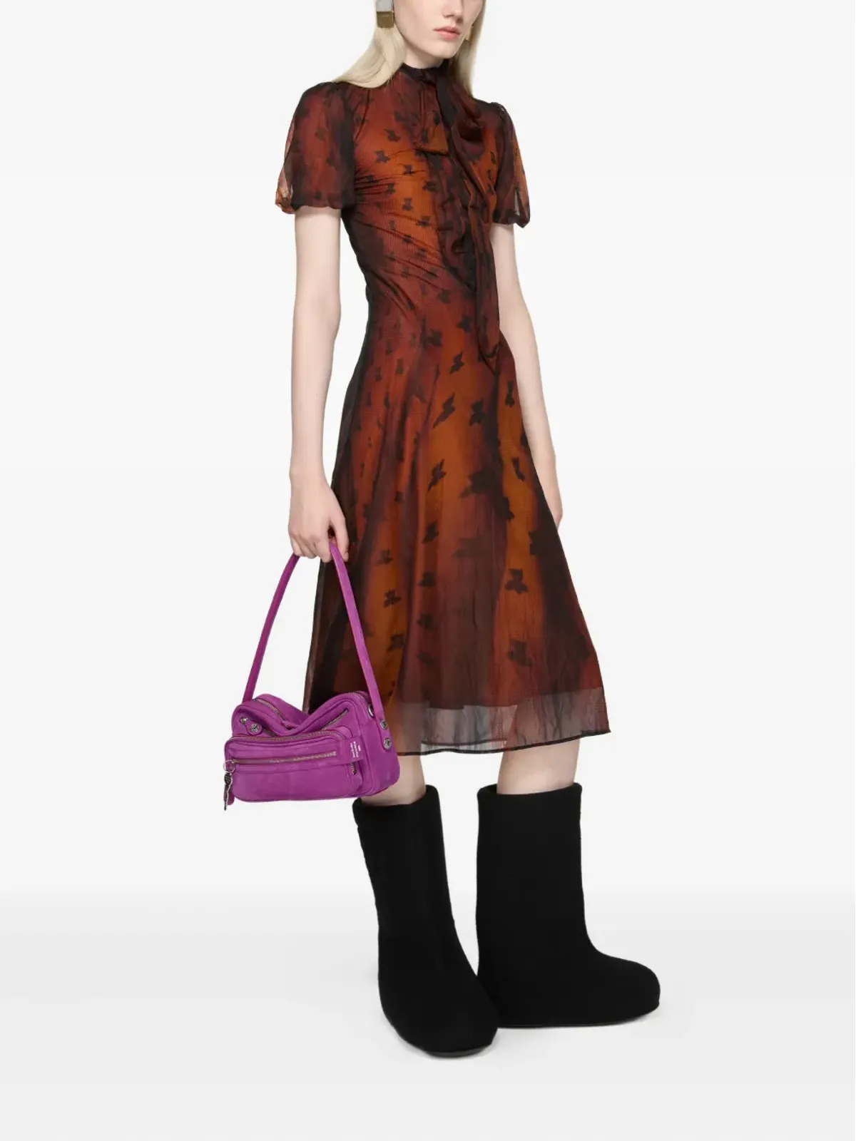Acne Studios パフスリーブプリントドレス - 画像2
