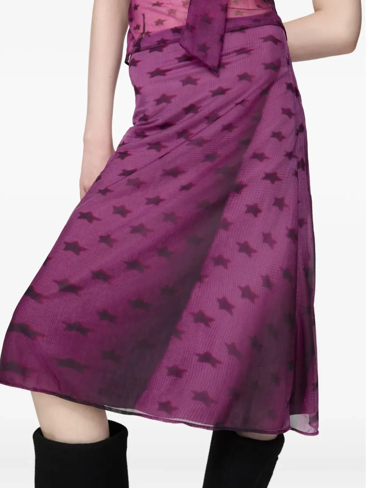 Acne Studios 星柄ジャージースカート - Purple - 画像3