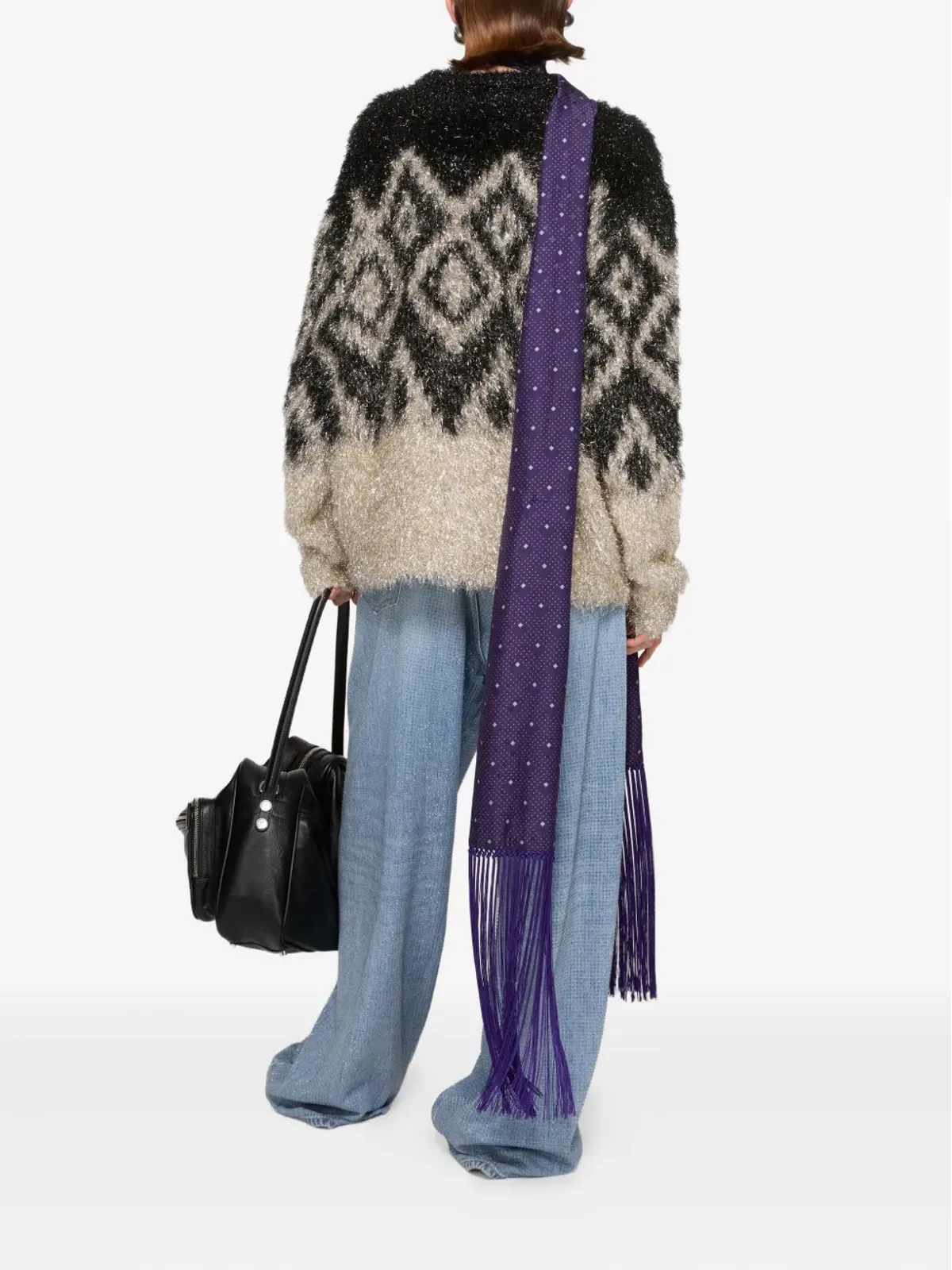 Acne Studios 幾何学模様セーター - Black - 画像3