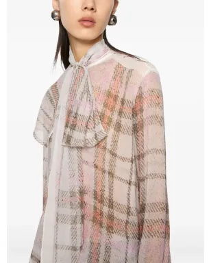 Acne Studios plaid chiffon blouse - Pink - サムネイル5