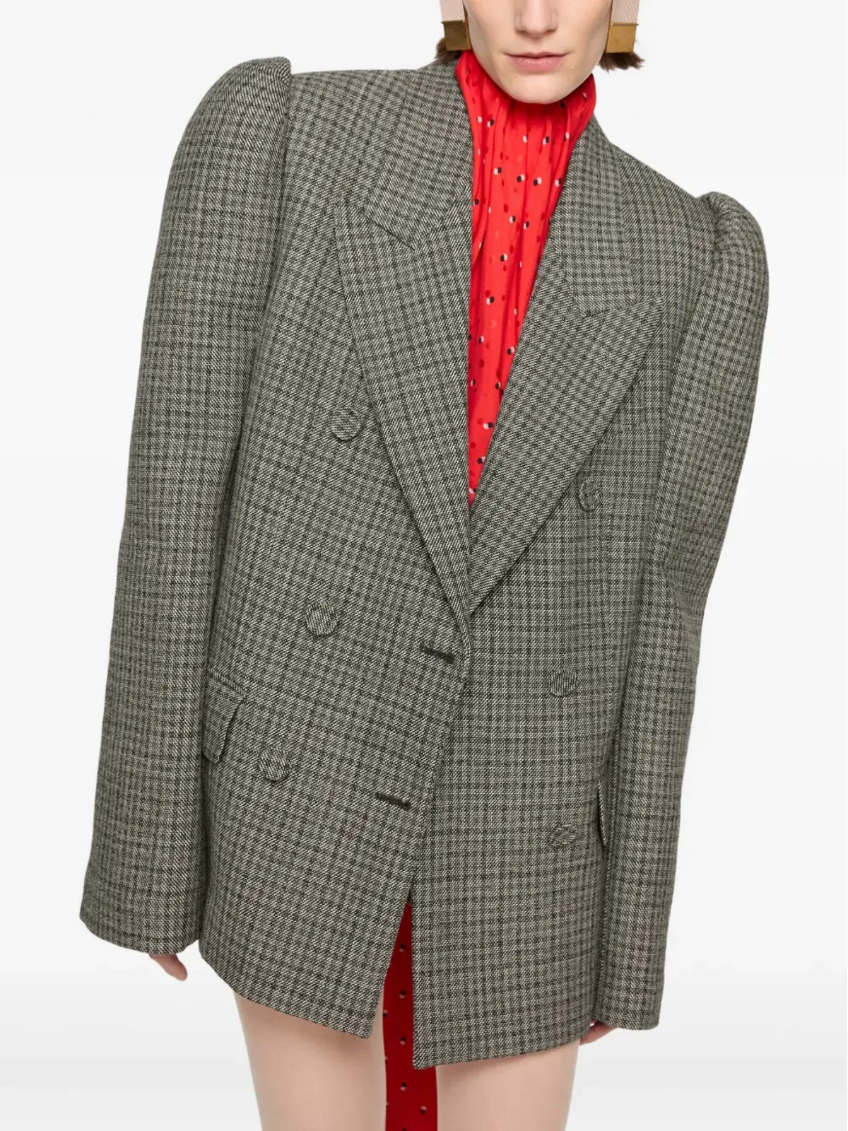 Acne Studios ヘリンボーン柄 ダブルブレストブレザー - 画像4