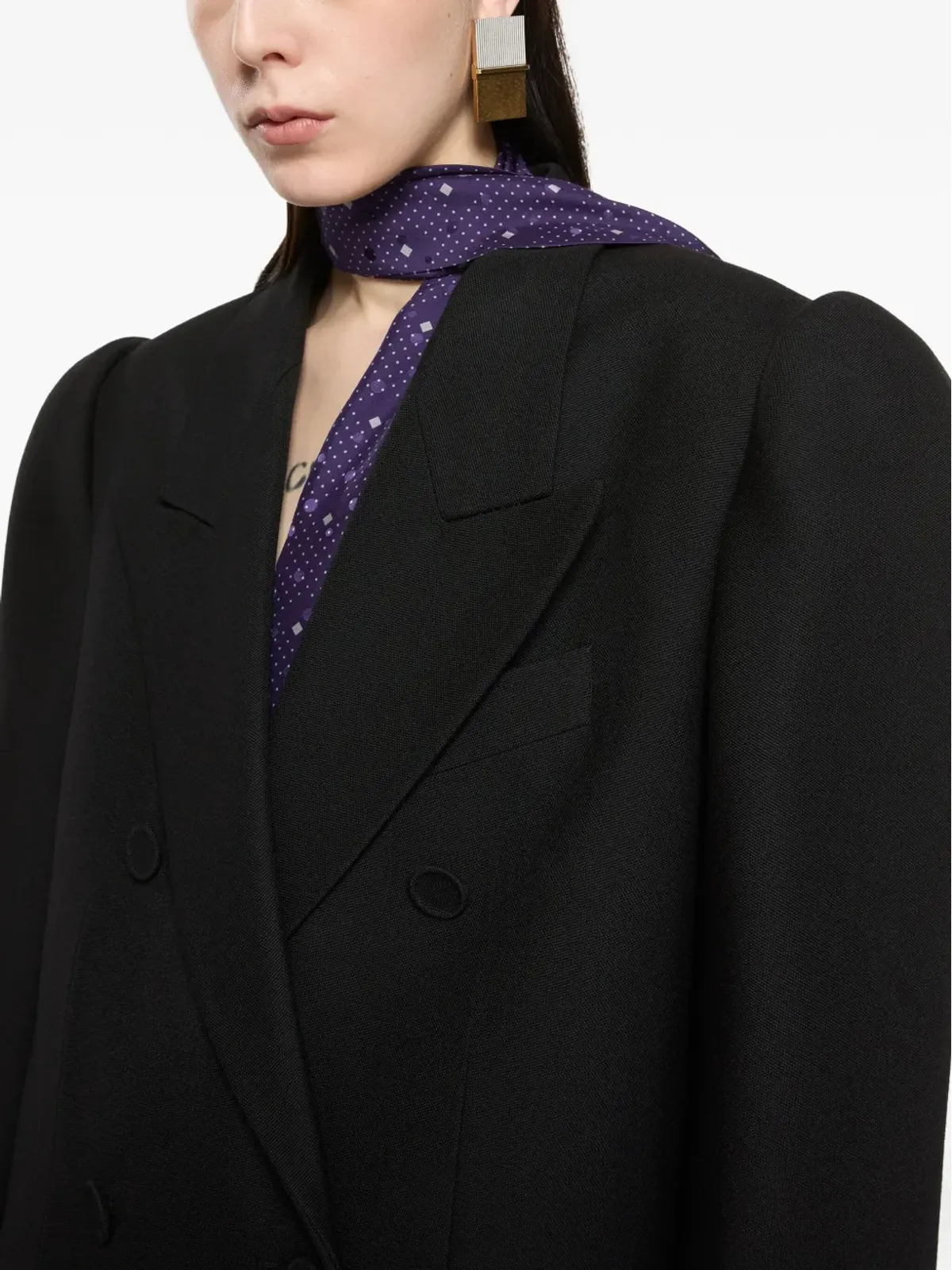 Acne Studios パフスリーブ ダブルブレスト ジャケット - 画像4