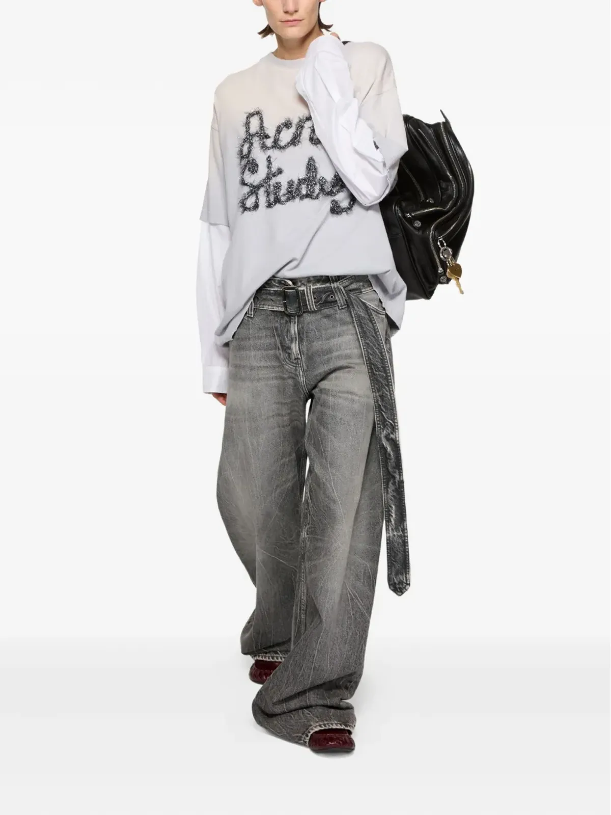 Acne Studios ベルト付きデニムジーンズ - 画像2