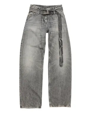 Acne Studios ベルト付きデニムパンツ - グレー - サムネイル1