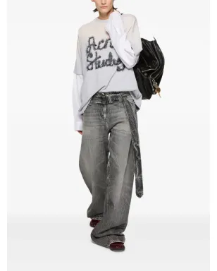 Acne Studios ベルト付きデニムパンツ - グレー - サムネイル2