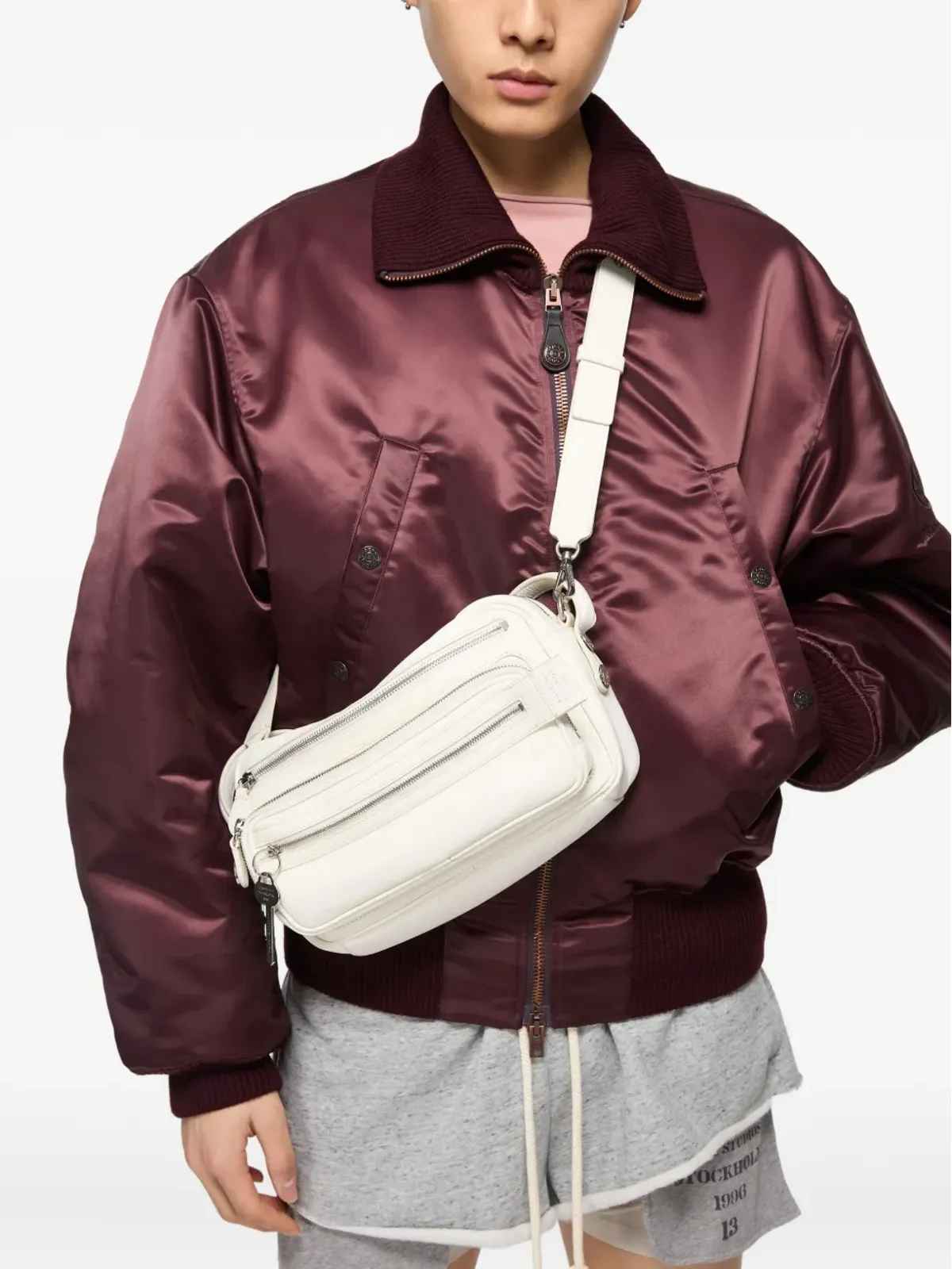 Acne Studios トリプルジップレザーショルダーバッグ - 画像2