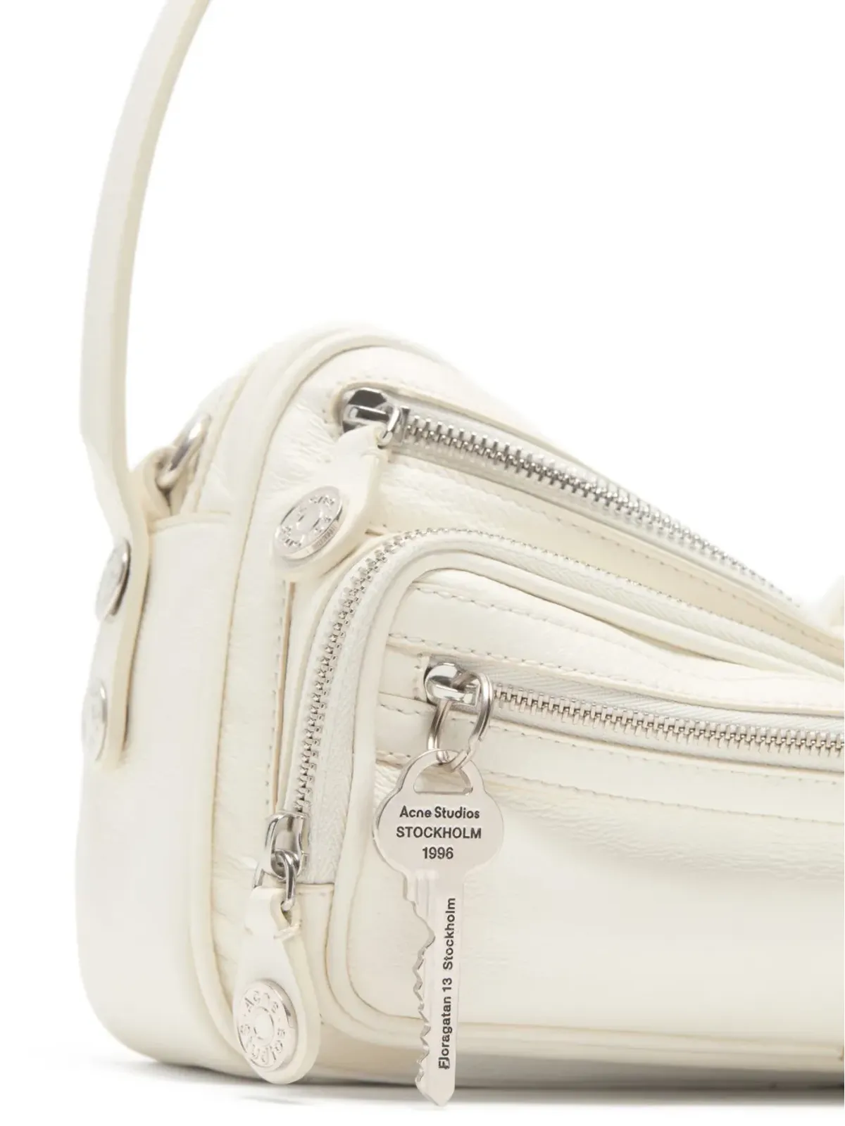 Acne Studios トリプルジップレザーショルダーバッグ - 画像4