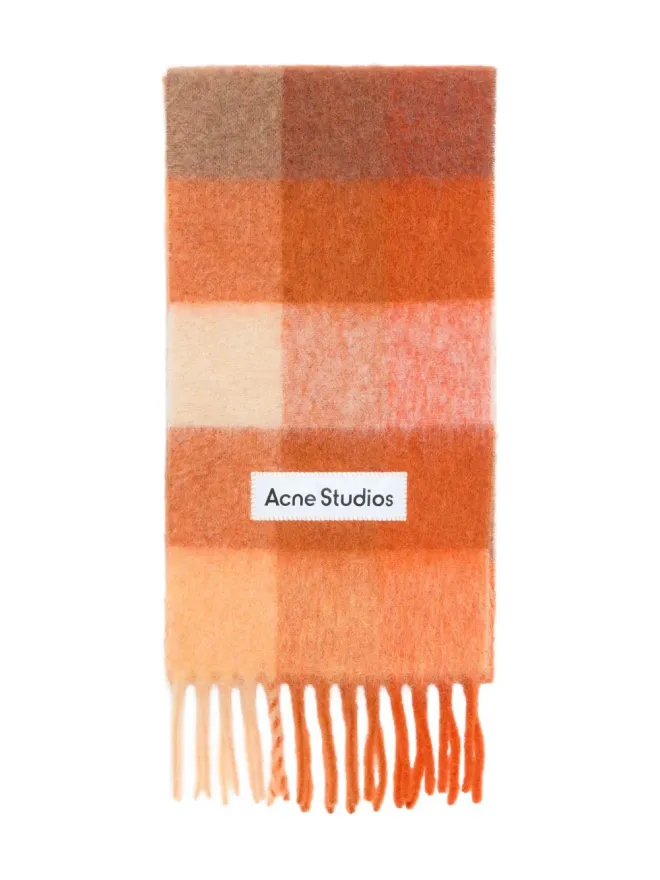 Acne Studios Acne Studios チェック柄フリンジスカーフの商品画像