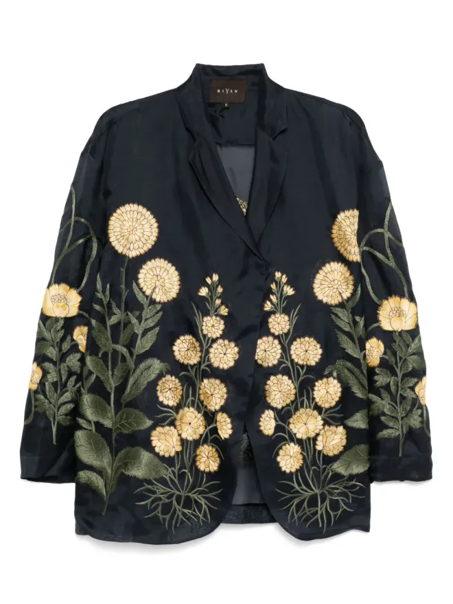 Biyan Biyan 刺繍入りシルクブレザーの商品画像