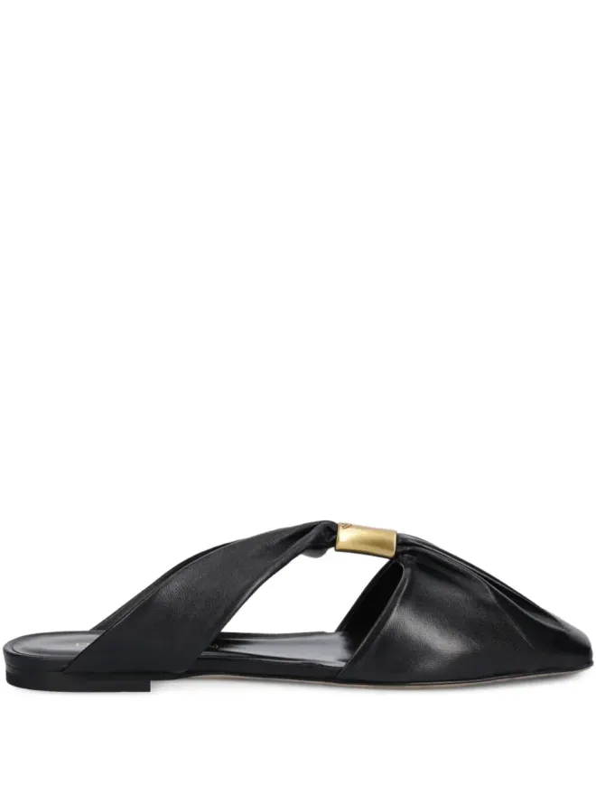 Emporio Armani Emporio Armani レザーサンダル ブラックの商品画像