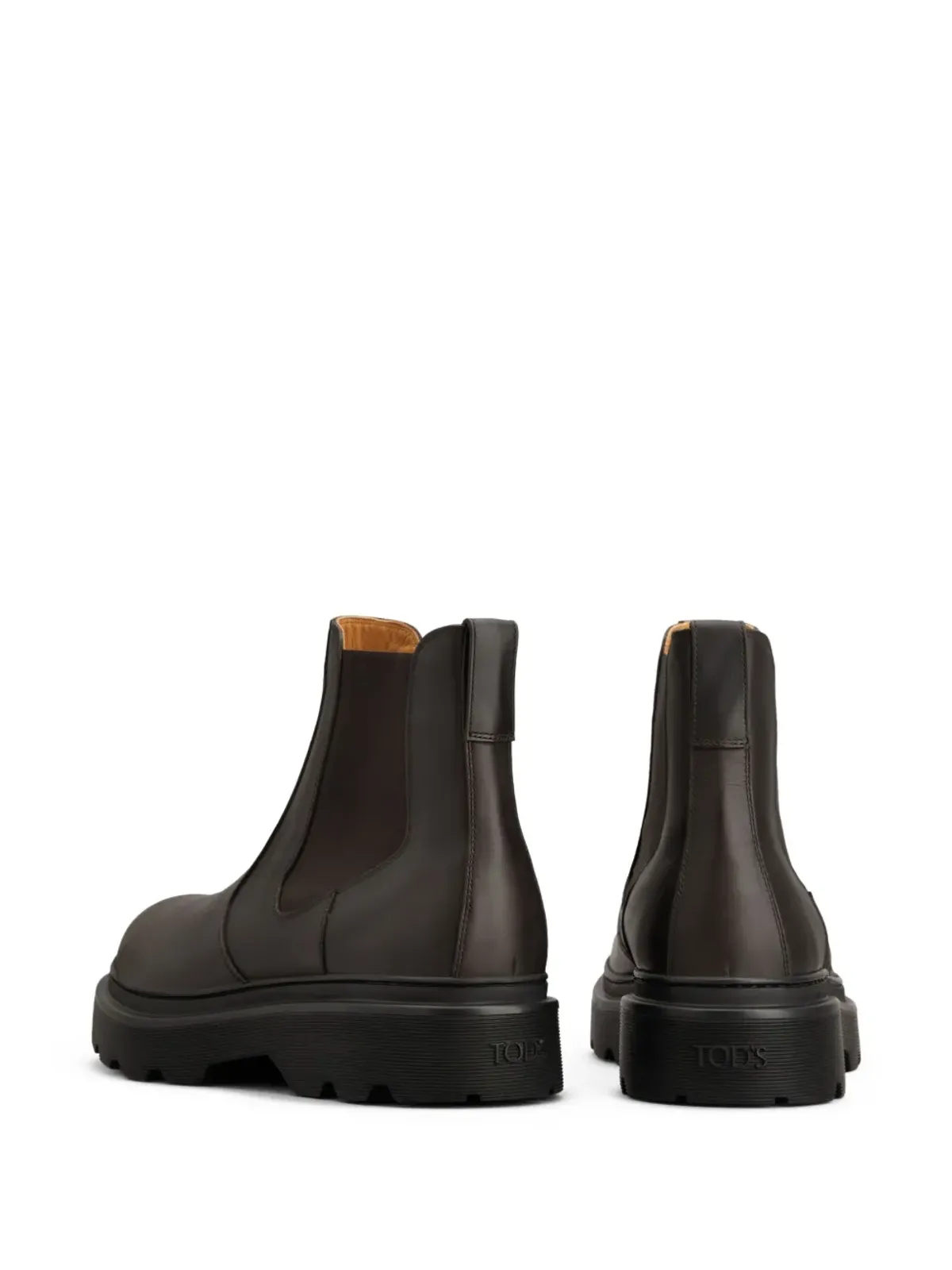Tod's レザー チェルシーブーツ ブラウン - 画像3